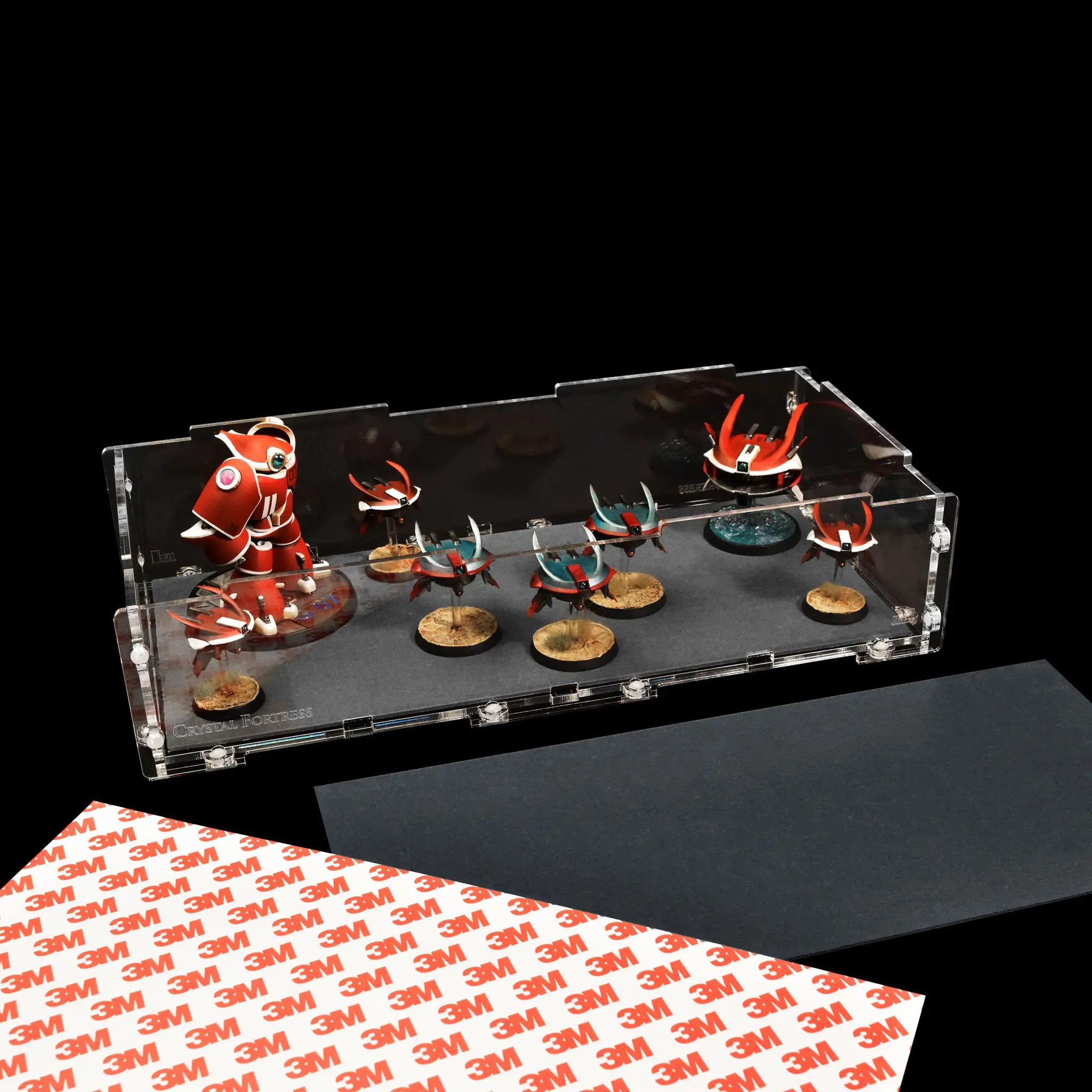 Crystal Fortress Iron Sheet in Medium Orca case, featuring Big Red. Premium protection and display for Warhammer 40K models.