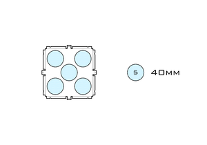 Diagram of Small Standard 40mm acrylic display case base
