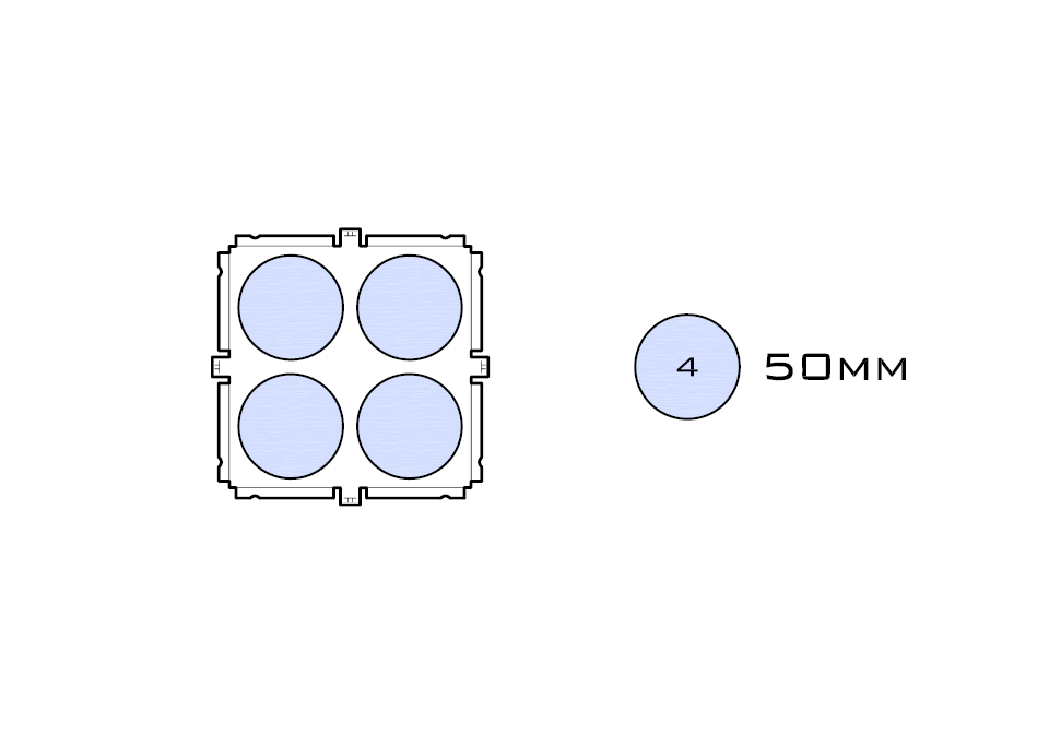 Diagram of Small Standard 50mm acrylic display case base
