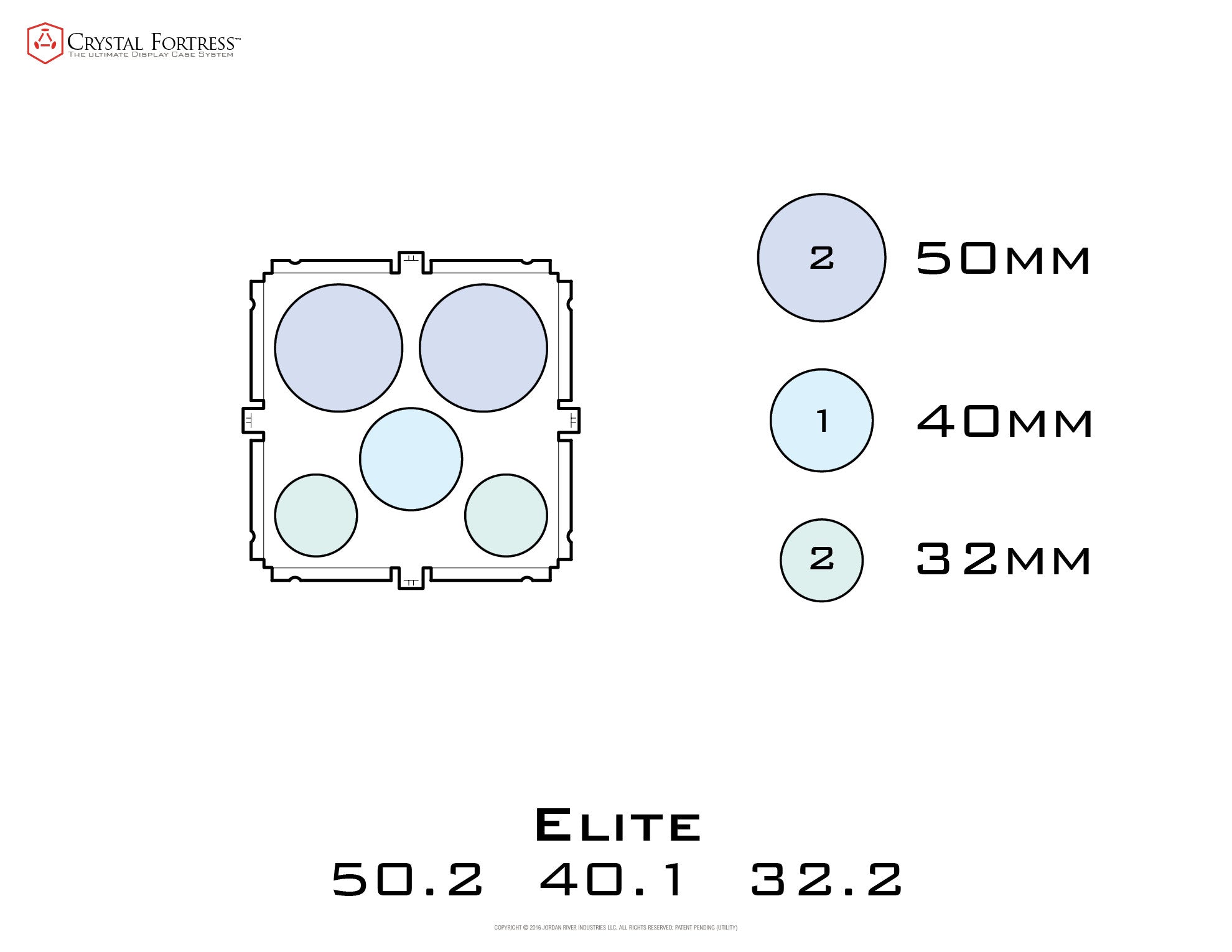 Layout diagram of miniatures display case
