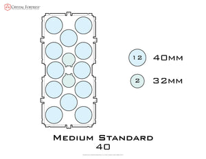 Diagram of Medium Standard 40mm acrylic display case base - small image