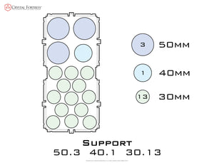 Diagram of Support 50.3 40.1 30.13 acrylic display case base - small image
