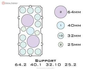 Diagram of Support 64.2 40.1 32.10 25.2 acrylic display case base for miniatures and models - small image
