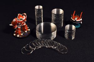 Clear acrylic miniature display case bases