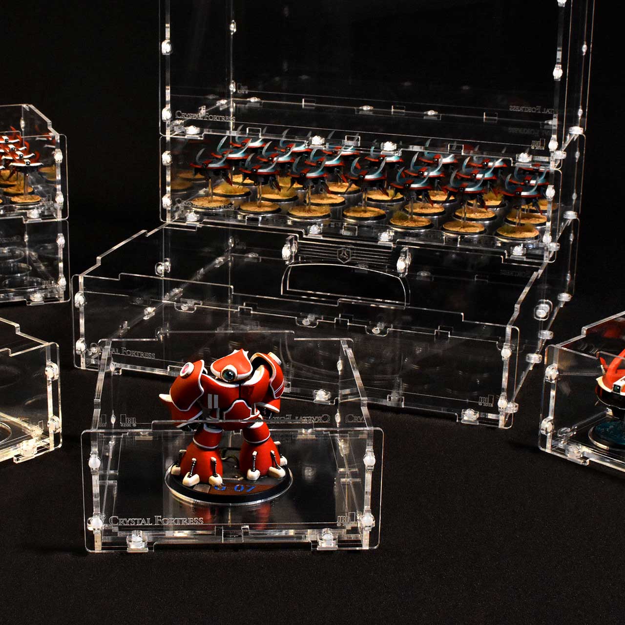 Assortment of acrylic cases for minatures