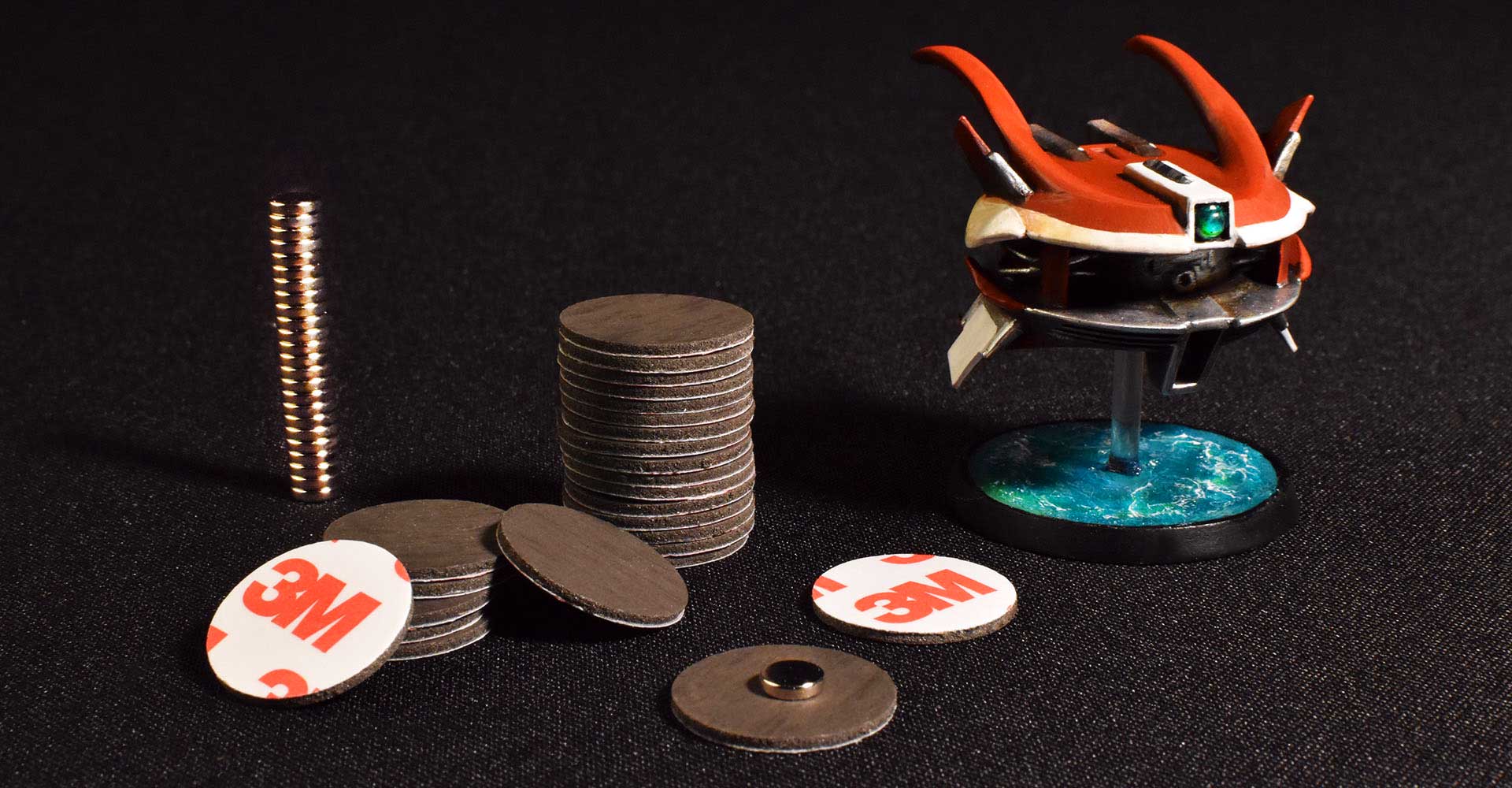 25 rare-earth magnets and flexible metal discs