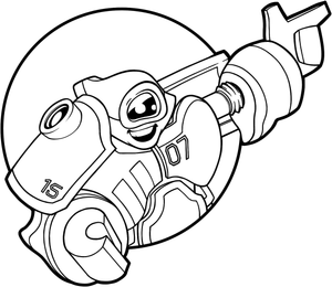 Crystal Fortress Robot Mascot Illustration