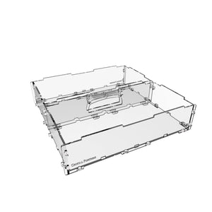 Crystal Fortress Acrylic Case Humpback 2 for securely displaying miniatures. High-quality, durable design. Made in the USA.