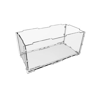 Crystal Fortress Orca 4 Acrylic Case, showcasing Warhammer 40K and Age of Sigmar miniatures with unmatched clarity and protection. Made in the USA.