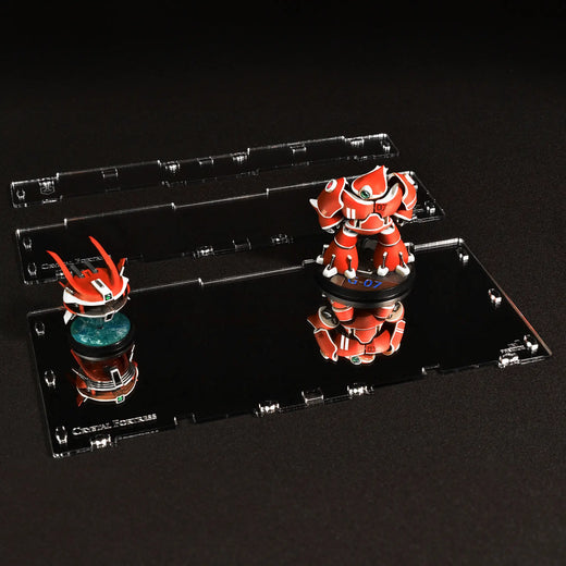 Crystal Fortress Mirror Panel with Big Red Reflection. Enhances display with a reflective background for miniatures.