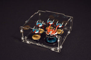 Painted miniatures in a beluga acrylic case