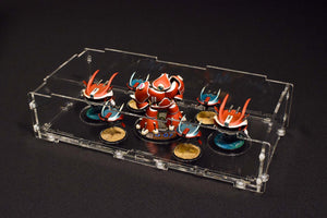 Painted miniatures in a orca acrylic case