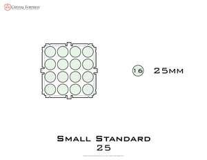 Diagram of Small Standard 25mm acrylic display case base - small image