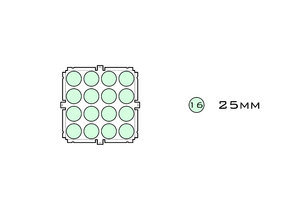 Diagram of Small Standard 25mm acrylic display case base