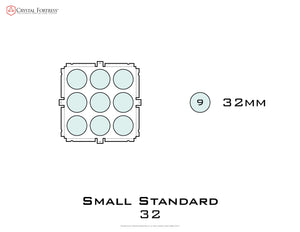 Diagram of Small Standard 32mm acrylic display case base - small image