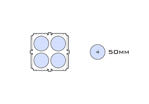 Diagram of Small Standard 50mm acrylic display case base