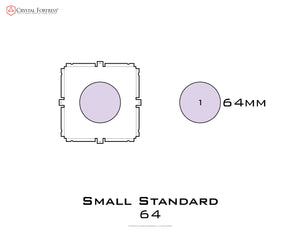 Diagram of Small Standard 64mm acrylic display case base - small image