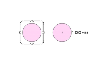 Diagram of Small Standard 100mm acrylic display case base