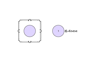 Diagram of Small Standard 64mm acrylic display case base