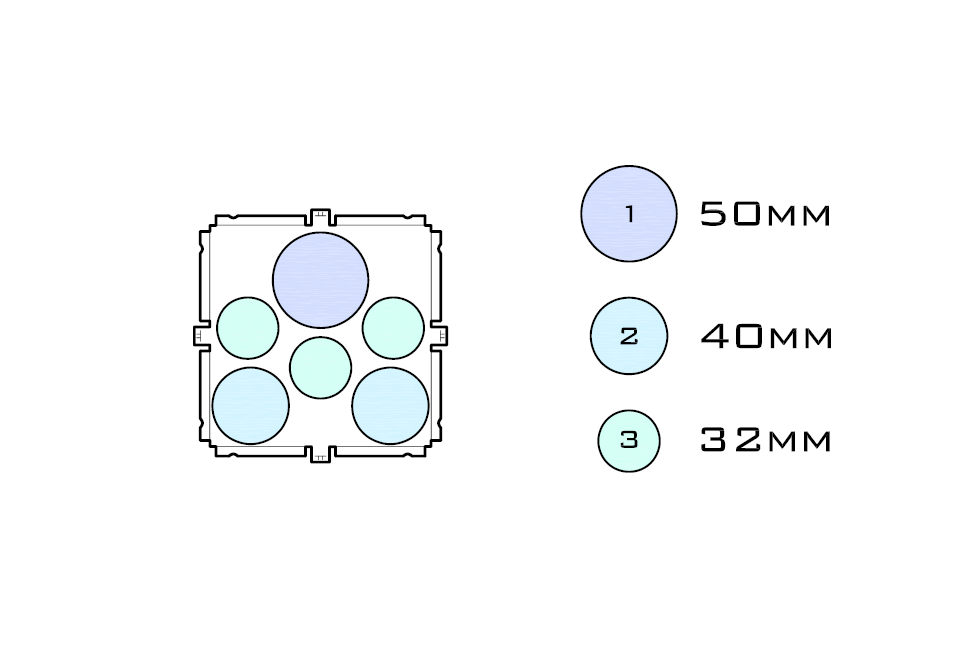 Diagram of display case base for miniatures and models