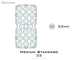 Diagram of Medium Standard 32mm acrylic display case base - small image