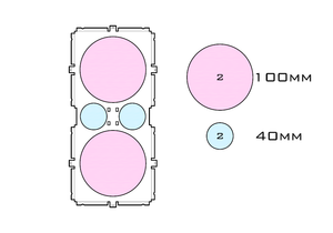 Diagram of Medium Standard 100mm acrylic display case base