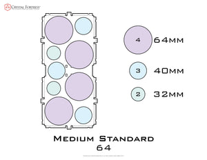 Diagram of Medium Standard 64mm acrylic display case base - small image