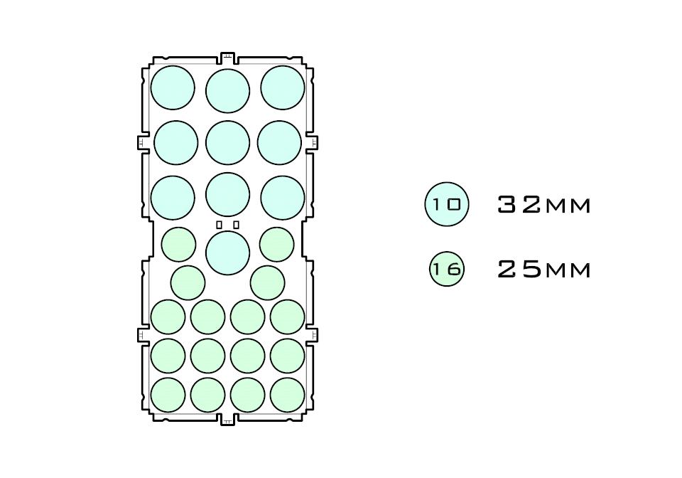 Diagram of Squad 32.10 25.16 acrylic display case base