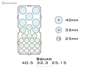 Diagram of Squad 40.5 32.3 25.15 acrylic display case base - small image