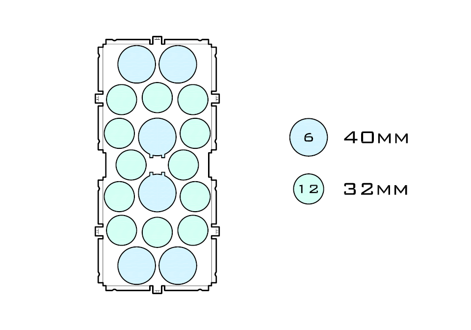 Diagram of Squad 40.6 32.12 acrylic display case base