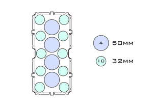 Diagram of Support 50.4 32.10 acrylic display case base
