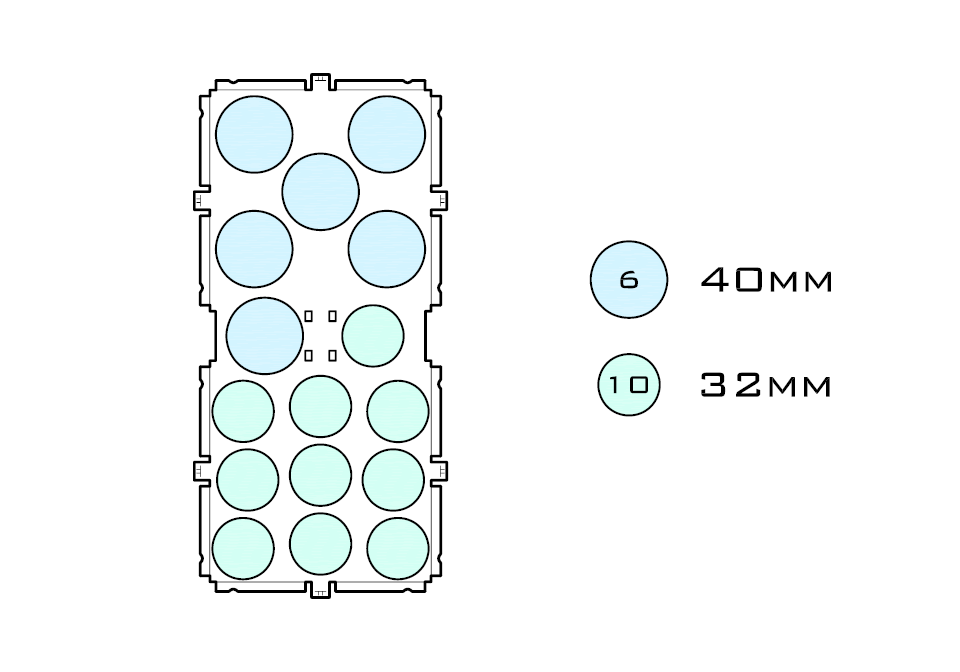 Diagram of Squad 40.6 32.10 acrylic display case base