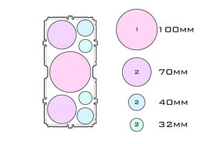 Diagram of Support 100.1 70.2 40.2 32.2 acrylic display case base