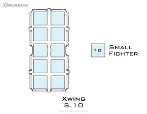 Diagram of X-Wing S10 miniatures acrylic display case base - small image