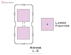 Diagram of X-Wing L.2 miniatures acrylic display case base - small image