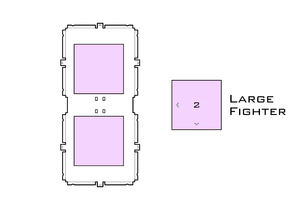 Diagram of X-Wing L.2 miniatures acrylic display case base
