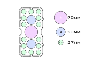 Drawing of medium acrylic display case base