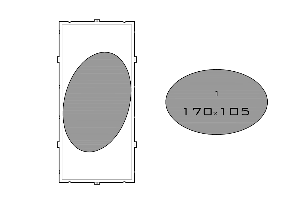 Drawing of medium acrylic display case base