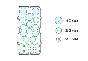 Drawing of medium acrylic display case base