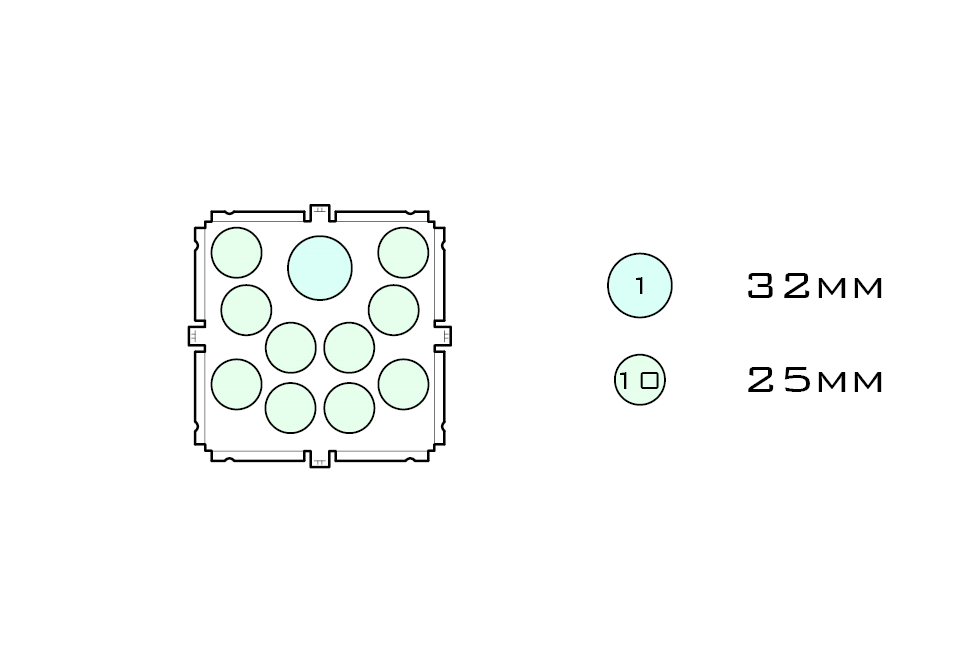 Drawing of medium acrylic display case base