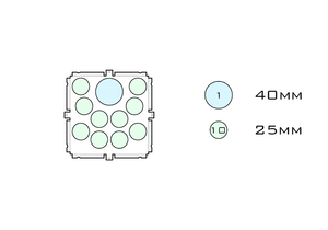 Drawing of medium acrylic display case base