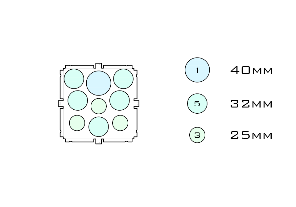 Drawing of medium acrylic display case base
